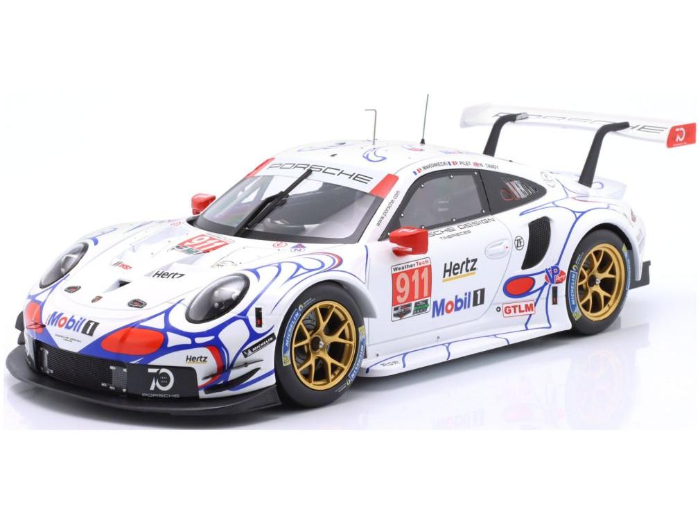 Porsche 911 (991) RSR #911 Class Winner Petit Le Mans IMSA 2018 Pilet/Tandy/Makowi 1:18 Scale IXO Diecast Model Car-IXO-Diecast Model Centre