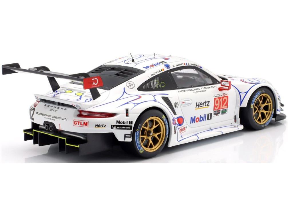 Porsche 911 (991) RSR #912 Petit Le Mans 2018 Porsche GT Team Bamber/Vanthoor/Jami 1:18 Scale IXO Diecast Model Car-IXO-Diecast Model Centre