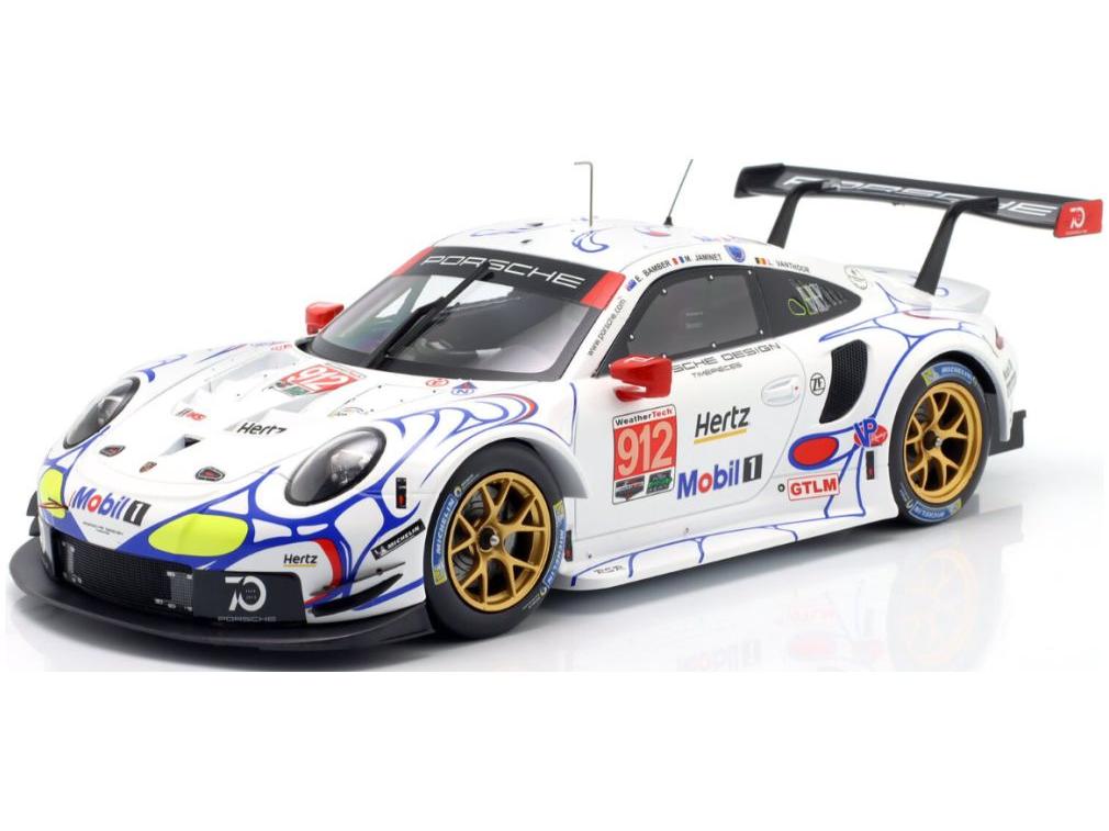Porsche 911 (991) RSR #912 Petit Le Mans 2018 Porsche GT Team Bamber/Vanthoor/Jami 1:18 Scale IXO Diecast Model Car-IXO-Diecast Model Centre