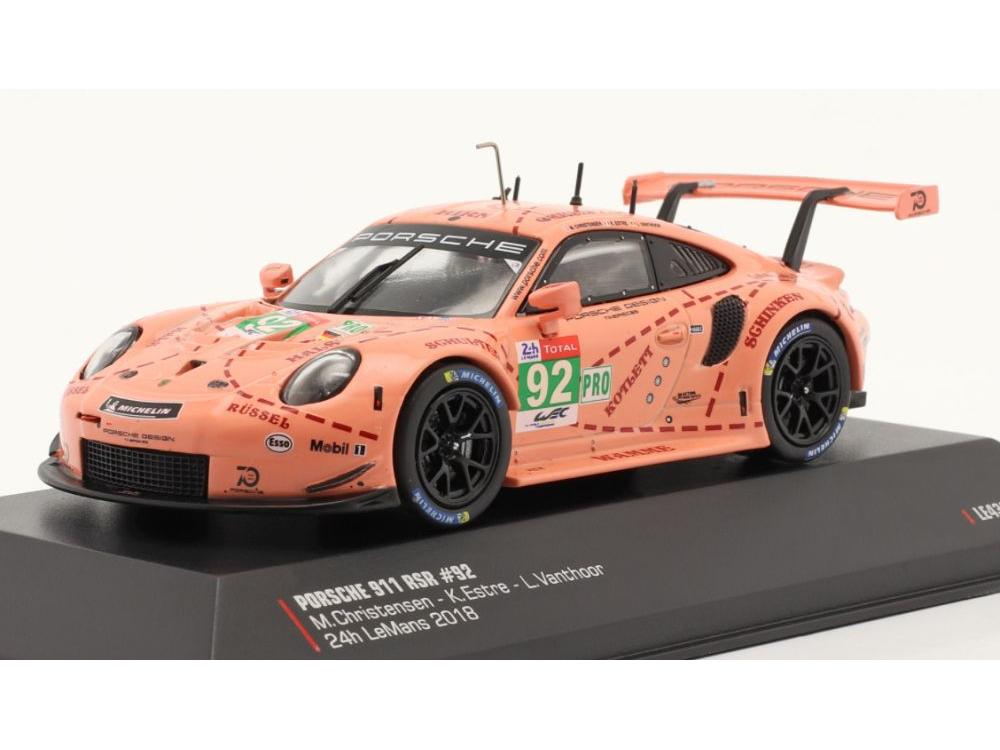 Porsche 911 (991) RSR #92 Winner LMGTE Class 24h Le Mans 2018 Pink Pig 1:43 Scale IXO Diecast Model Car-IXO-Diecast Model Centre