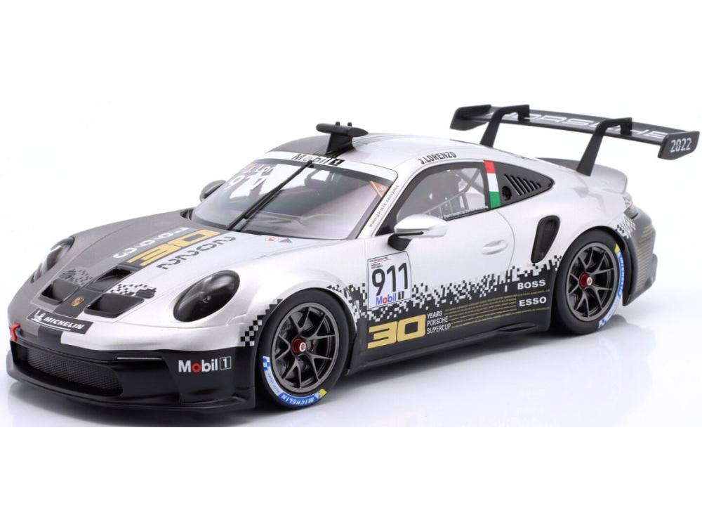 Porsche 911 (992) GT3 Cup Porsche Supercup Imola 2022 #911 Jorge Lorenzo 1:18 Scale Diecast Model Car – IXO-IXO-Diecast Model Centre