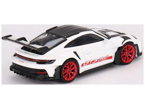 Porsche 911 (992) GT3 RS Weissach Package white w/Pyro Red- 1:64 Scale Diecast Model Car-MINI GT-Diecast Model Centre