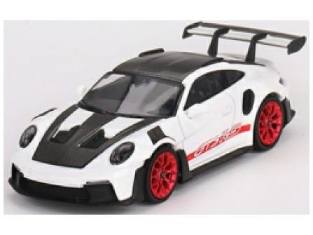 Porsche 911 (992) GT3 RS Weissach Package white w/Pyro Red- 1:64 Scale Diecast Model Car-MINI GT-Diecast Model Centre