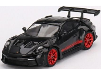 Porsche 911 (992) GT3 RS black w/Pyro Red- 1:64 Scale Model Car