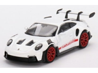 Porsche 911 (992) GT3 RS white w/Pyro Red Accent Package 1:64 Scale
