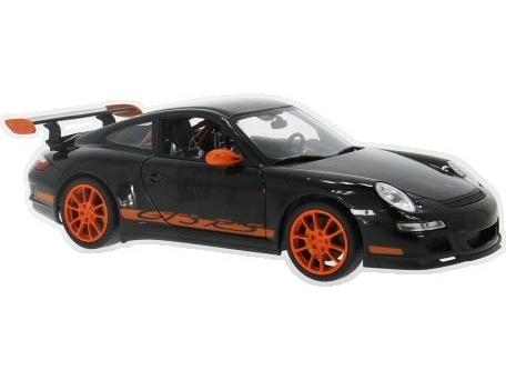 Porsche 911 (997) GT3 RS Coupe Black w/Orange Wheels 1:18 Scale Diecast Car – Welly-Welly-Diecast Model Centre