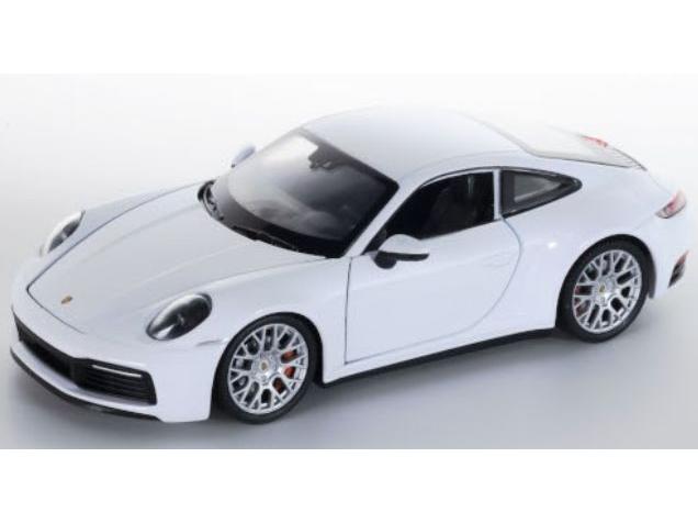 Porsche 911 Carrera 4S (992) 2019 White 1:24 Scale Welly Diecast Model-Welly-Diecast Model Centre