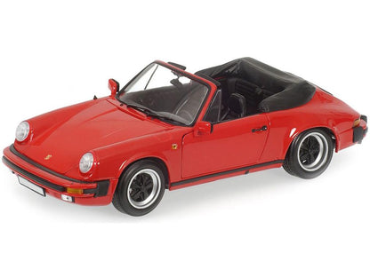 Porsche 911 Carrera Cabriolet 3.2 1983 Red 1:18 Scale Diecast Car – Minichamps-Minichamps-Diecast Model Centre