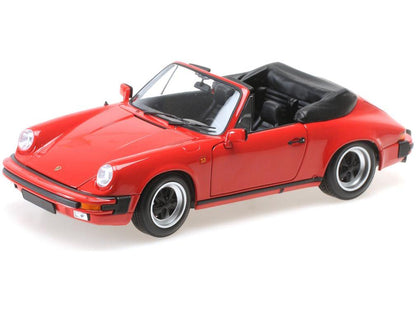 Porsche 911 Carrera Cabriolet 3.2 1983 Red 1:18 Scale Diecast Car – Minichamps-Minichamps-Diecast Model Centre