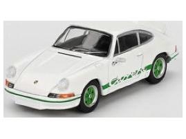 Porsche 911 Carrera RS 2.7 Grand Prix White w/Green Livery (LHD) 1:64 Scale MINI GT Diecast Model-MINI GT-Diecast Model Centre