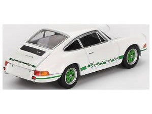 Porsche 911 Carrera RS 2.7 Grand Prix White w/green livery - 1:64 Scale Model Car-MINI GT-Diecast Model Centre