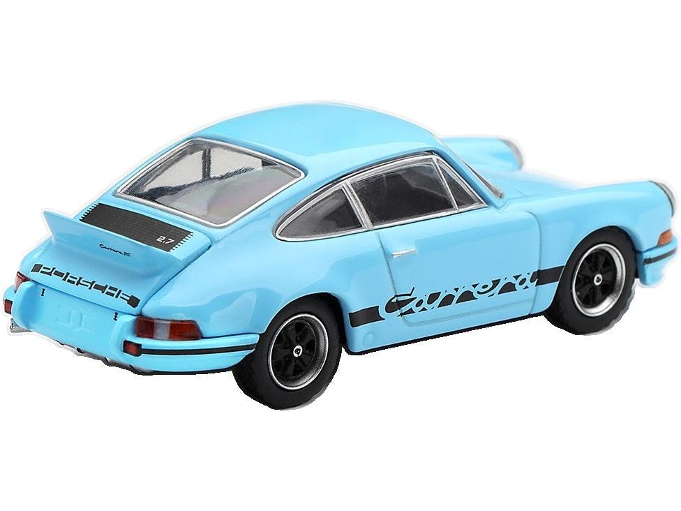 Porsche 911 Carrera RS 2.7 Gulf Blue w/Black Livery (RHD) 1:64 Scale Diecast Car – MINI GT-MINI GT-Diecast Model Centre