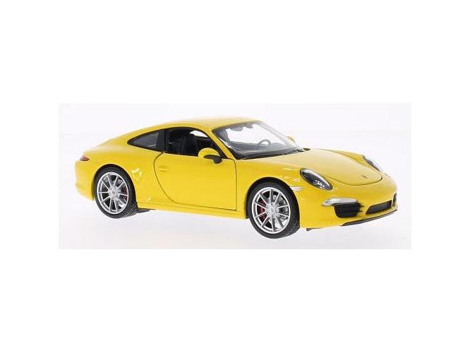 Porsche 911 Carrera S Diecast Model Car yellow - 1:24 Scale-Welly-Diecast Model Centre