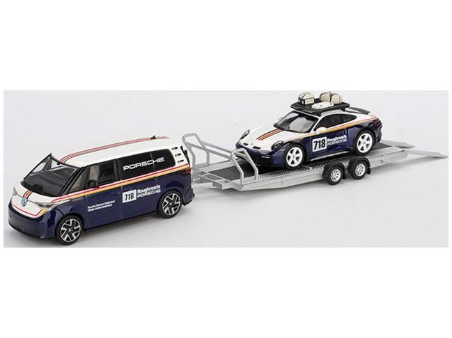 Porsche 911 Dakar #718/Volkswagen ID.Buzz Porsche Centrum Gelderland Roughroads Set 1:64 Scale Diecast Models – MINI GT-MINI GT-Diecast Model Centre