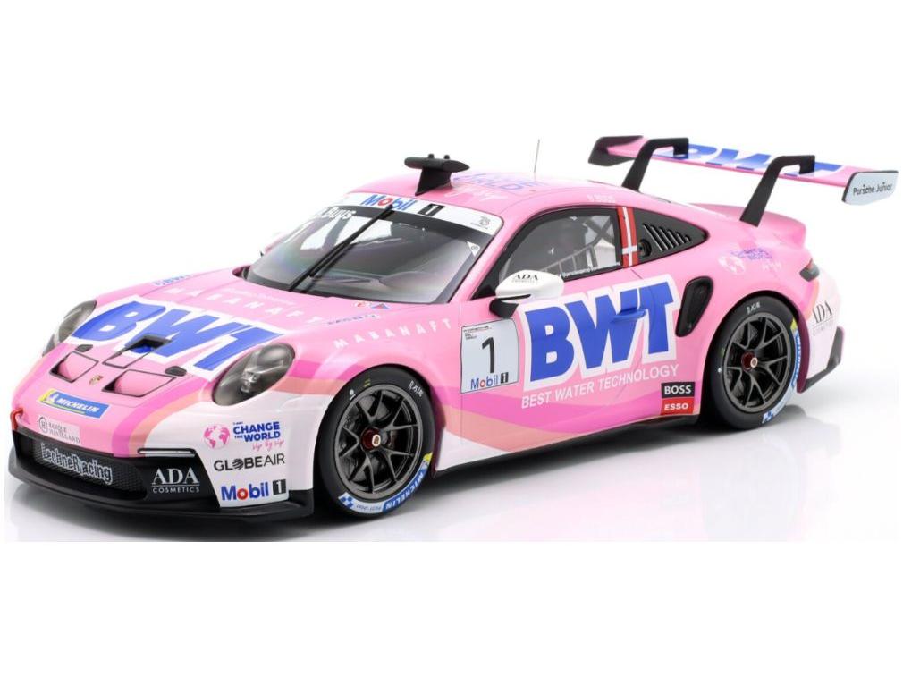 Porsche 911 GT3 Cup BWT #1 Bastian Buus Porsche Mobil 1 Supercup Champion 2023 1:18 Scale IXO Diecast Model Car-IXO-Diecast Model Centre