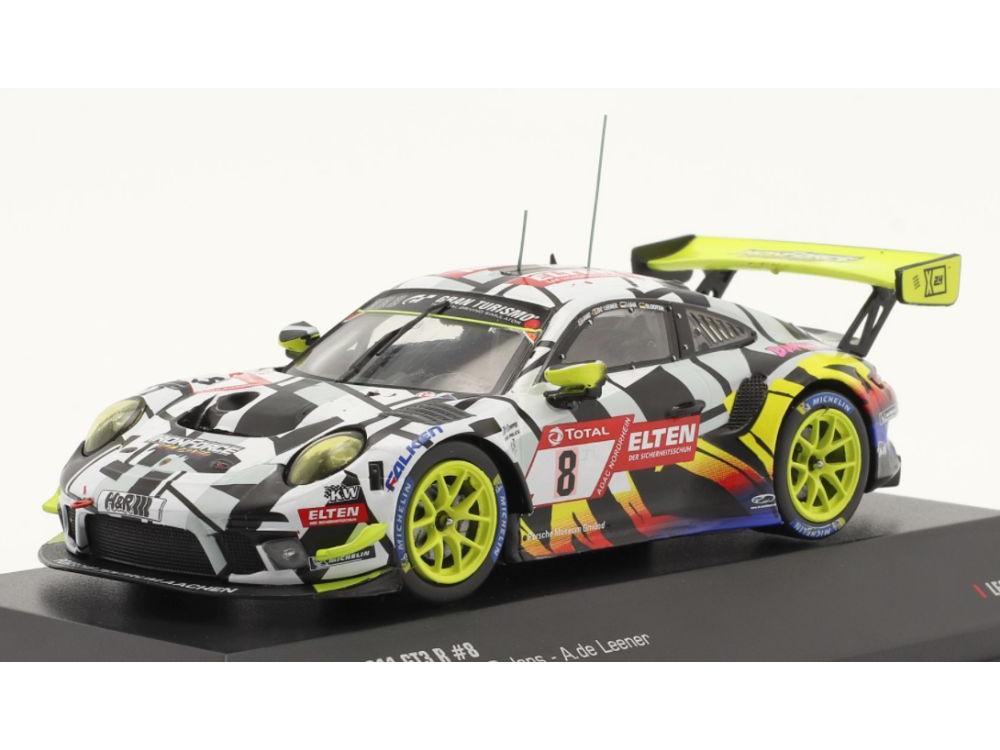 Porsche 911 GT3 R #8 24h Nurburgring 2019 Iron Force (Yellow Wheels) 1:43 Scale IXO Diecast Model Car-IXO-Diecast Model Centre