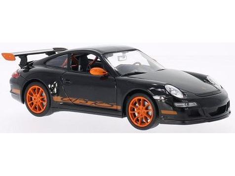 Porsche 911 GT3 RS (997) Black/Orange 1:24 Scale Welly Diecast Model-Welly-Diecast Model Centre
