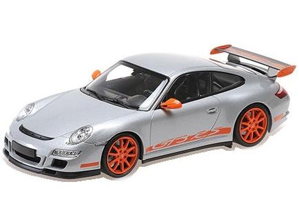 Porsche 911 Gt3 RS 2007 Silver 1:18 Scale Diecast Car – Minichamps-Minichamps-Diecast Model Centre