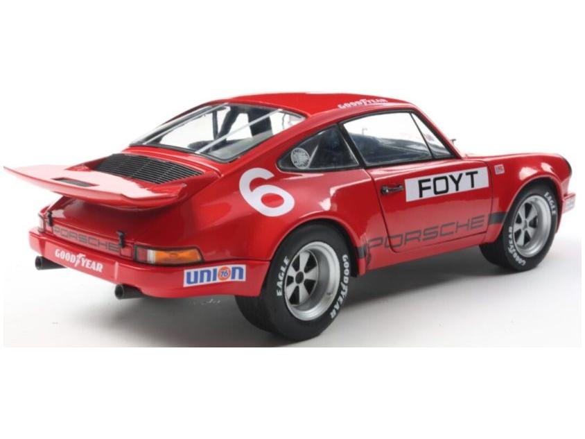 Porsche 911 IROC Red #6 Foyt IROC Daytona 1974 1:18 Scale Solido Diecast Model Car-Solido-Diecast Model Centre