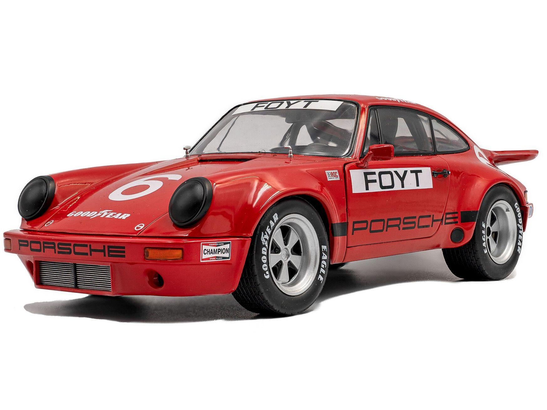 Porsche 911 IROC Red #6 Foyt IROC Daytona 1974 1:18 Scale Solido Diecast Model Car-Solido-Diecast Model Centre