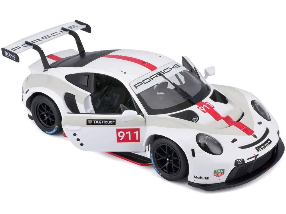 Porsche 911 RSR GT White/Grey/Red #911 1:24 Scale Diecast Model Car – Bburago-Bburago-Diecast Model Centre