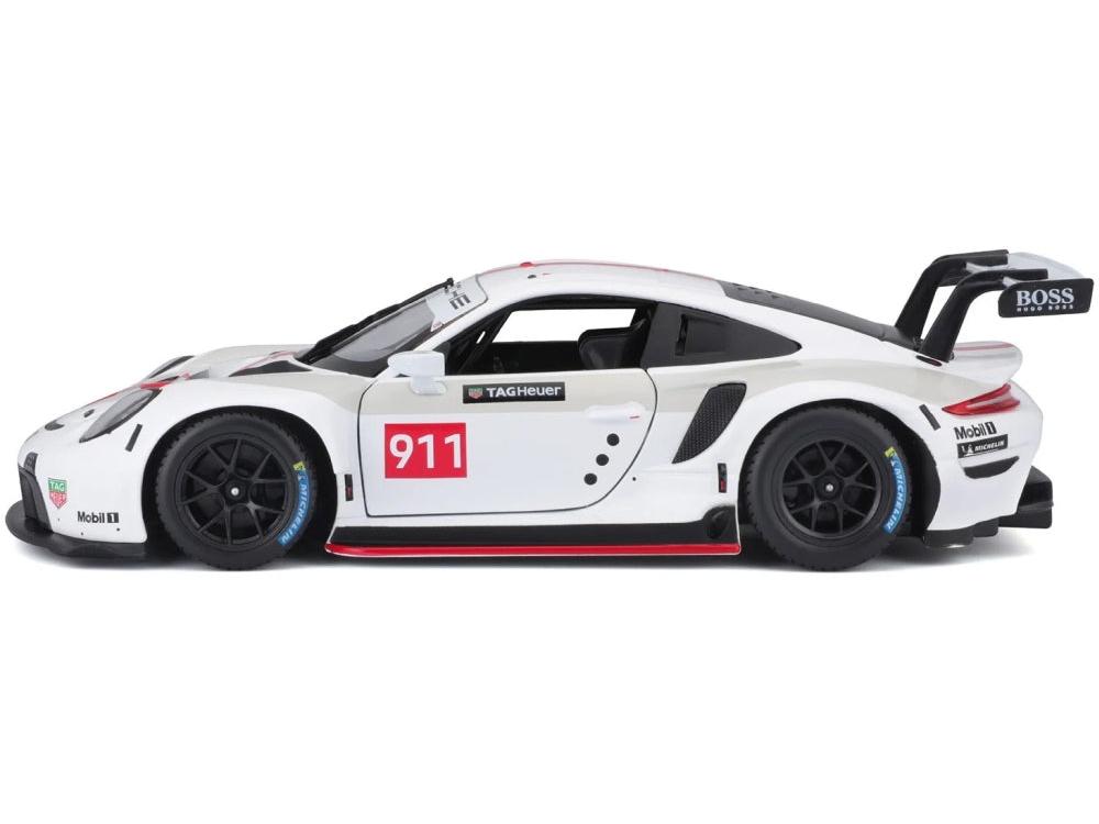 Porsche 911 RSR GT White/Grey/Red #911 1:24 Scale Diecast Model Car – Bburago-Bburago-Diecast Model Centre