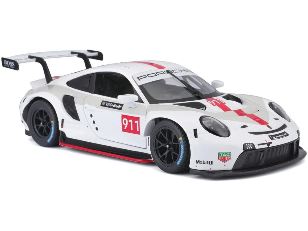 Porsche 911 RSR GT White/Grey/Red #911 1:24 Scale Diecast Model Car – Bburago-Bburago-Diecast Model Centre