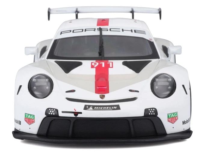 Porsche 911 RSR GT White/Grey/Red #911 1:24 Scale Diecast Model Car – Bburago-Bburago-Diecast Model Centre
