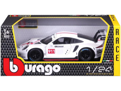 Porsche 911 RSR GT White/Grey/Red #911 1:24 Scale Diecast Model Car – Bburago-Bburago-Diecast Model Centre
