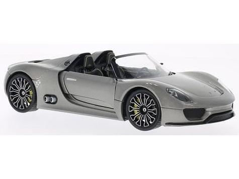 Porsche 918 Spyder Metallic Grey 1:24 Scale Welly Diecast Model-Welly-Diecast Model Centre