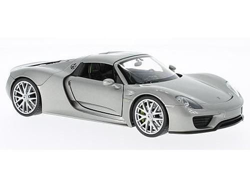 Porsche 918 Spyder Silver closed 1:24 Scale Welly Diecast Model-Welly-Diecast Model Centre