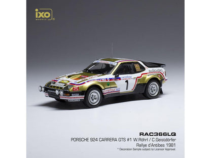 Porsche 924 Carrera GTS #1 Carrefour Rally Antibes 1981 W.Rohrl/C.Geistdorfer 1:43 Scale IXO Diecast Model Car-IXO-Diecast Model Centre