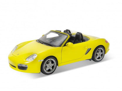 Porsche Boxster S Convertible Yellow 1:24 Scale Welly Diecast Model-Welly-Diecast Model Centre