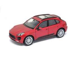 Porsche Macan Turbo 2014 Red 1:24 Scale Welly Diecast Model-Welly-Diecast Model Centre