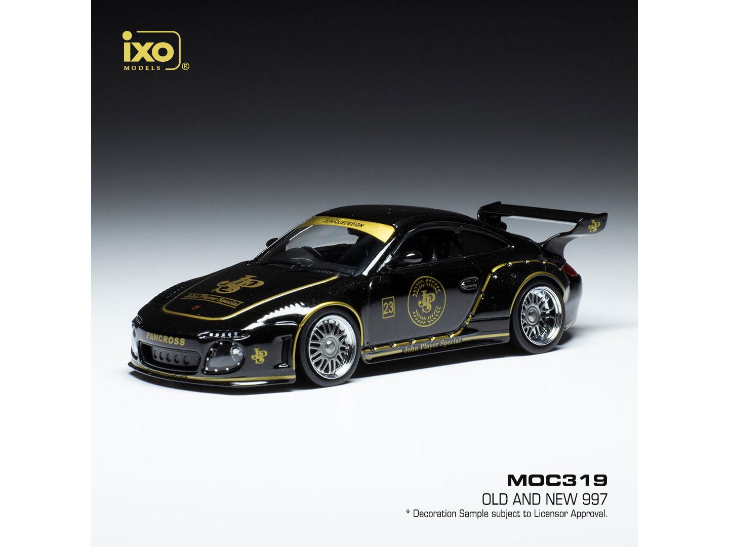 Porsche Old and New 997 Black John Player Special Basis 911 997 #23 1:43 Scale IXO Diecast Model Car-IXO-Diecast Model Centre