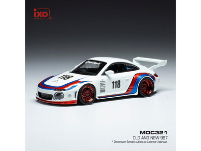 Porsche Old and New 997 White Basis 911 997 #118 1:43 Scale IXO Diecast Model Car-IXO-Diecast Model Centre