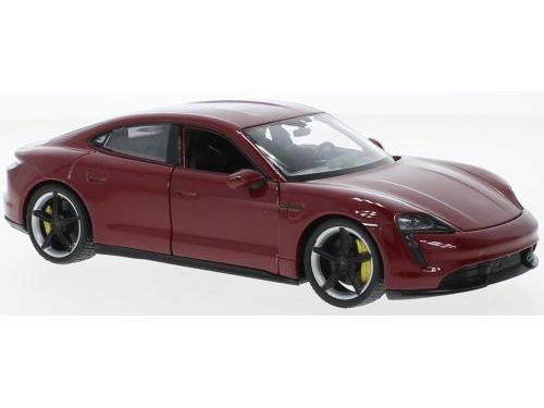 Porsche Taycan Turbo S Red 1:24 Scale Welly Diecast Model-Welly-Diecast Model Centre