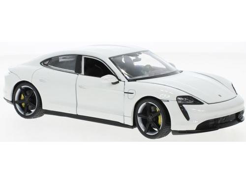 Porsche Taycan Turbo S White 1:24 Scale Welly Diecast Model-Welly-Diecast Model Centre