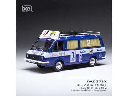 RAF 2203 Talbot Sport Rally Service 1000 Lakes 1984 Assist w/Roof Rack and Wheels 1:43 Scale IXO Diecast Model Van-IXO-Diecast Model Centre