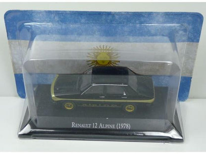 Renault 12 Alpine Black with Gold Stripe 1:43 Scale Diecast Model-Unbranded-Diecast Model Centre