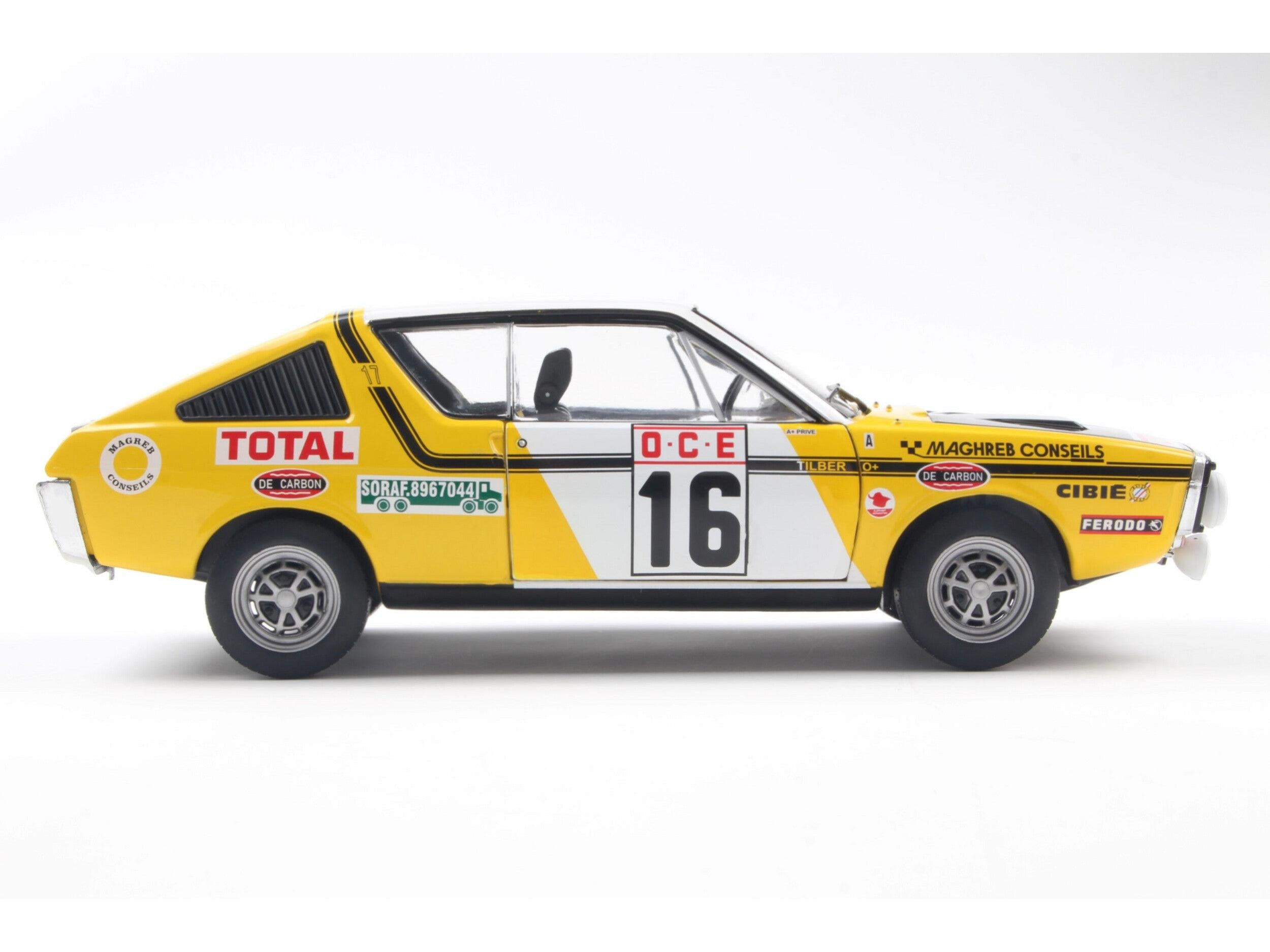 Renault 17 PH.1 Yellow #23 Prive/Tilbert Rallye Du Maroc 1976 1:18 Scale Solido Diecast Model Car-Solido-Diecast Model Centre