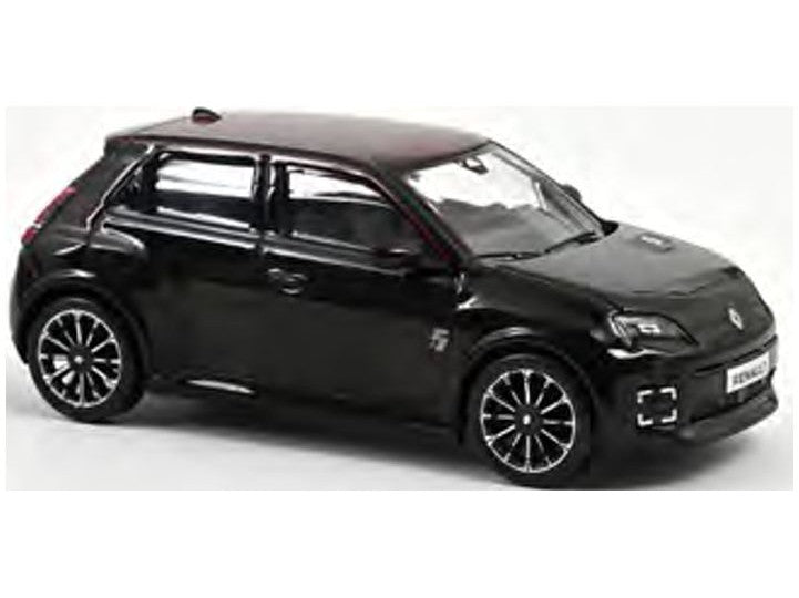 Renault 5 E-Tech 100% Electric 2025 Diamond Black/Red Deco - 1:43 Scale Model Car-Norev-Diecast Model Centre