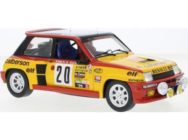 Renault 5 Turbo #20 B.Saby/D.Le Saux Calberson WM Rally Monte Carlo 1981 1:18 Scale Diecast Model-IXO-Diecast Model Centre