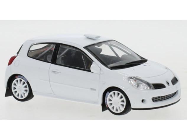 Renault Clio R3C White w/Extra Night Light Under Base 1:43 Scale IXO Diecast Model Car-IXO-Diecast Model Centre