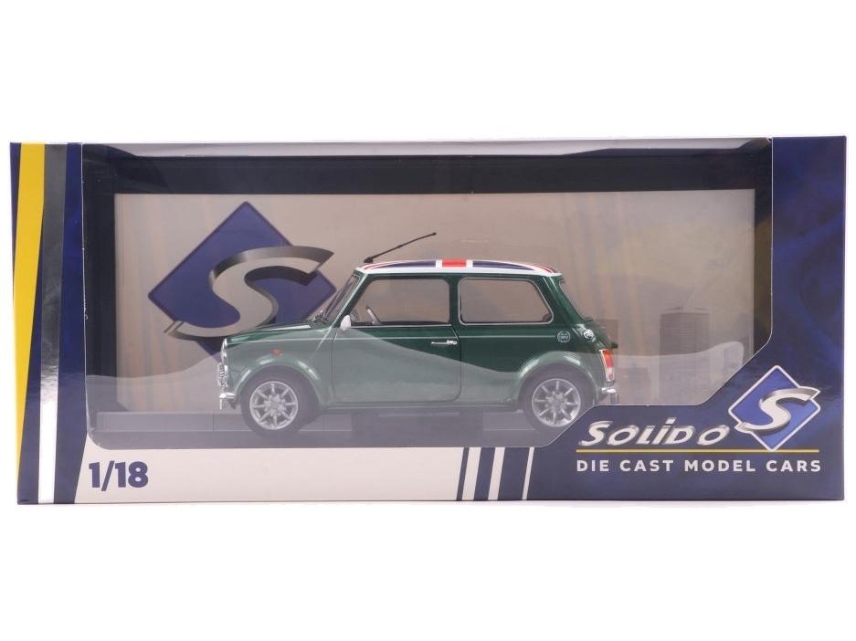 Rover Mini Cooper Sport British Racing Green and Flag Roof 1997 1:18 Scale Diecast Model Car – Solido-Solido-Diecast Model Centre