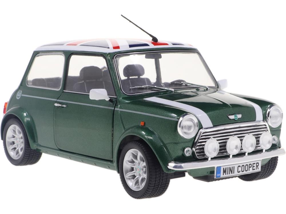 Rover Mini Cooper Sport British Racing Green and Union Jack Roof 1997 1:18 Scale Diecast Car – Solido-Solido-Diecast Model Centre