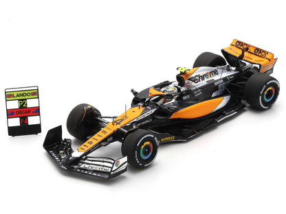 McLaren MCL60 #4 2nd F1 British GP 2023 Lando Norris w/Pit Board - 1:43 Scale Model Car