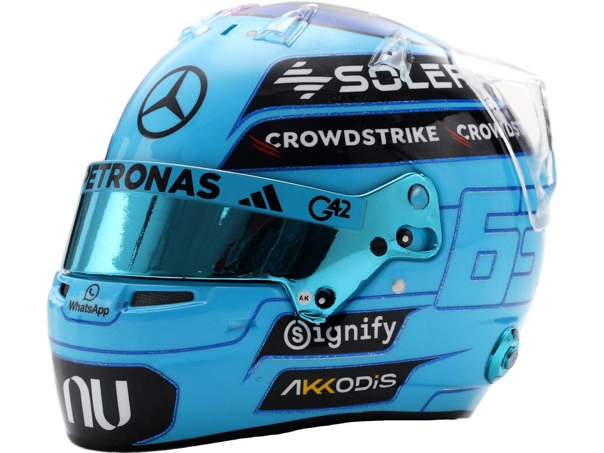 Casco de resina Spark réplica del casco de George Russell de F1 2026 a escala 1:5