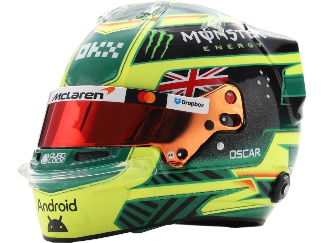 Casco réplica de resina Spark de Oscar Piastri F1 Gran Premio de Australia 2026 escala 1:5