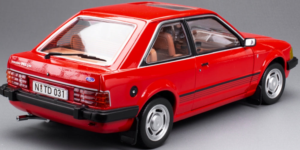 Ford Escort Mk3 Ghia 1981 Rot LHD Modellauto 1:18 Sun Star Diecast